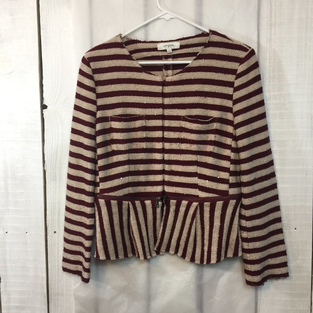 UMGEE Jacket Blazer Women's L Large Raw Hems